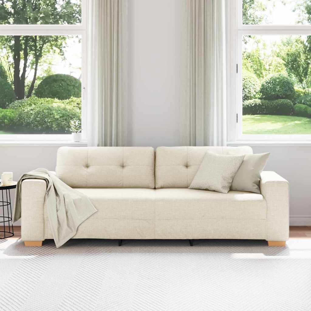 vidaXL Banque 2 pcs Beige 221 x 80 x 80 cm Linnenmix Stoffen