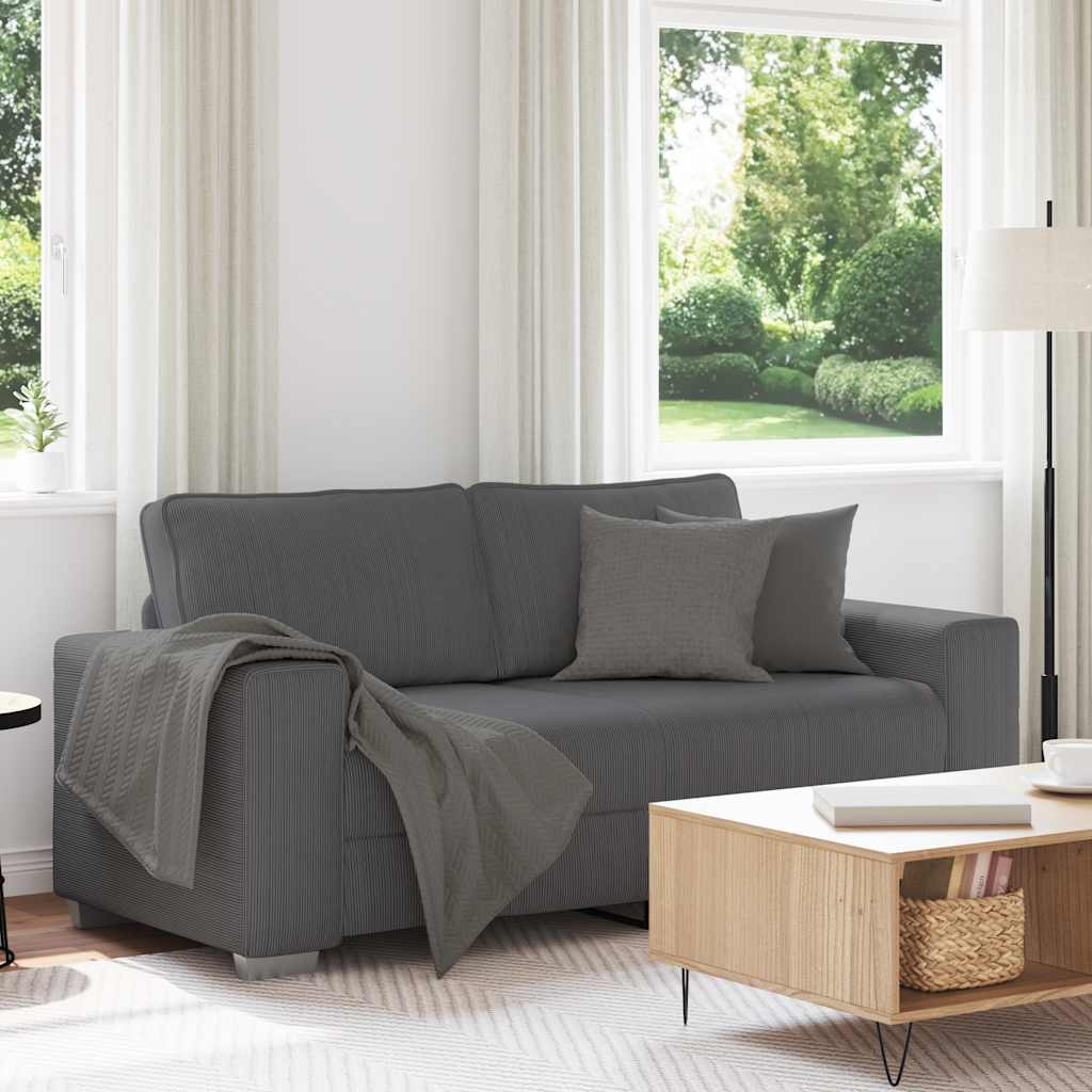vidaXL Fauteuil 100x77x82 cm corduroy stof donkergrijs