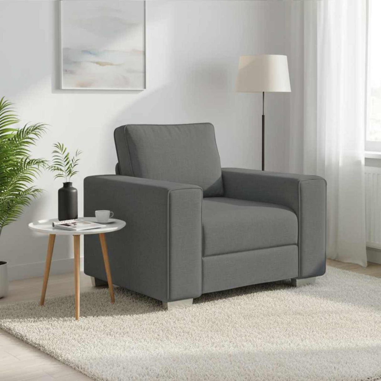 vidaXL Bank Lichtgrijs 100 x 80 x 82 cm Stof