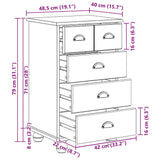 vidaXL Ladeblok ASKIM Bruin 45,8 x 40 x 79 cm Massief grenenhout