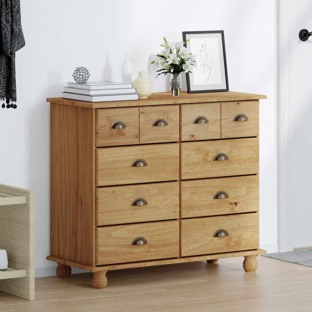 vidaXL Ladeblok ASKIM Bruin 91 x 40 x 79 cm Massief grenenhout
