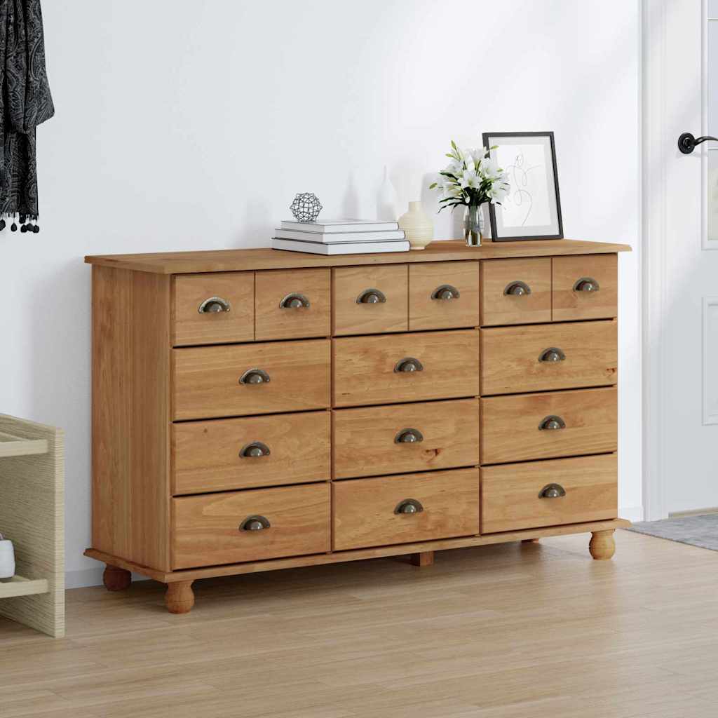 vidaXL Ladeblok ASKIM Bruin 79 x 40 x 133,5 cm Massief grenenhout