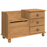 vidaXL Opslagbank ASKIM Bruin 100 x 39 x 62 cm Massief grenenhout