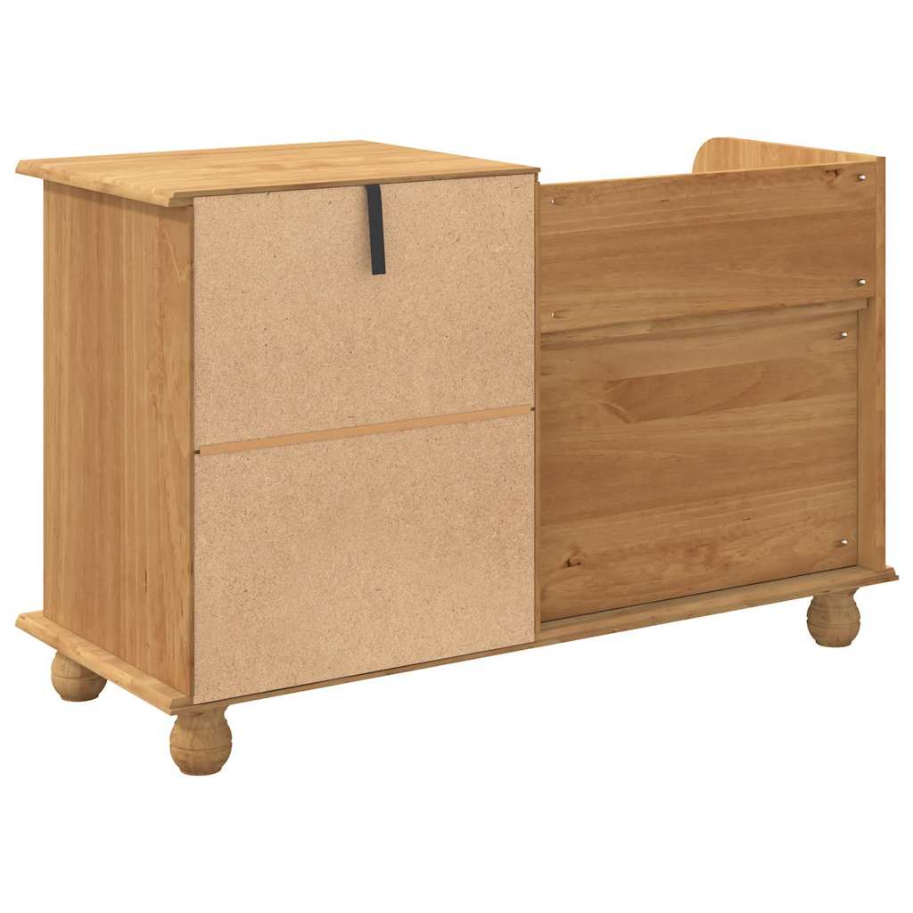 vidaXL Opslagbank ASKIM Bruin 100 x 39 x 62 cm Massief grenenhout