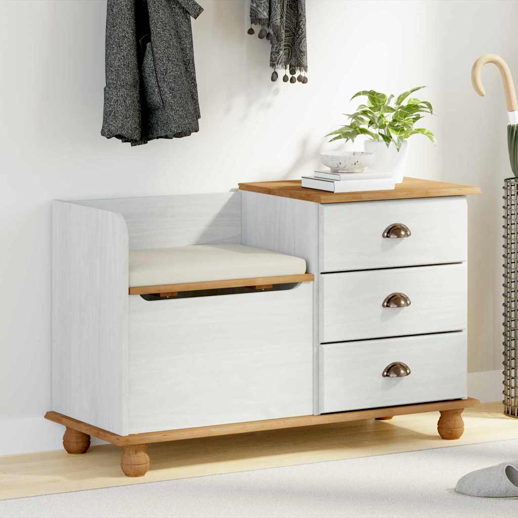 vidaXL Opslagbank ASKIM Bruin 100 x 39 x 62 cm Massief grenenhout