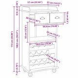 vidaXL Wijnkast ASKIM Honingwas 57 x 37 x 114 cm Massief grenenhout