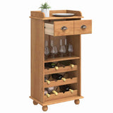 vidaXL Wijnkast ASKIM Honingwas 57 x 37 x 114 cm Massief grenenhout