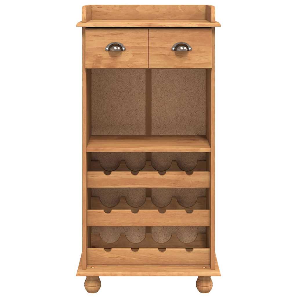 vidaXL Wijnkast ASKIM Honingwas 57 x 37 x 114 cm Massief grenenhout