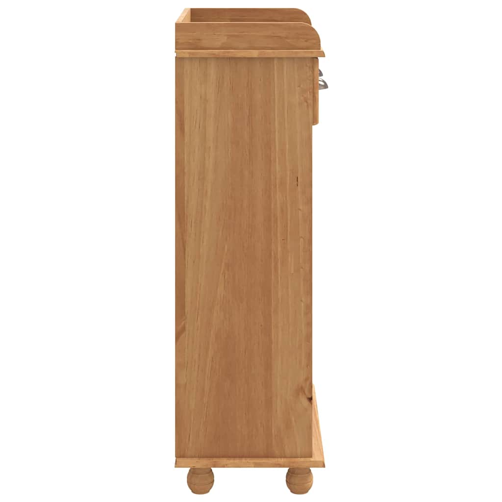 vidaXL Wijnkast ASKIM Honingwas 57 x 37 x 114 cm Massief grenenhout