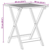 vidaXL Garden Table Natural 60 x 60 x 72 cm Solid Acacia Wood