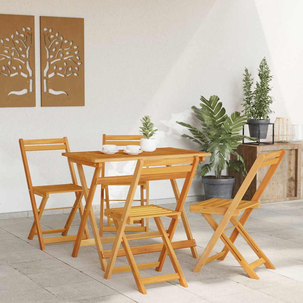 vidaXL Bistroset 5 pcs Olie Natuurlijk Massief Acacia Hout