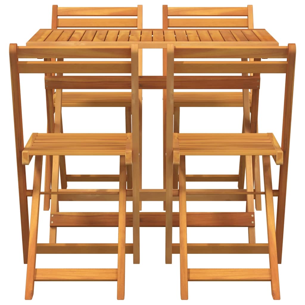 vidaXL Bistroset 5 pcs Olie Natuurlijk Massief Acacia Hout