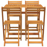 vidaXL Bistroset 5 pcs Olie Natuurlijk Massief Acacia Hout
