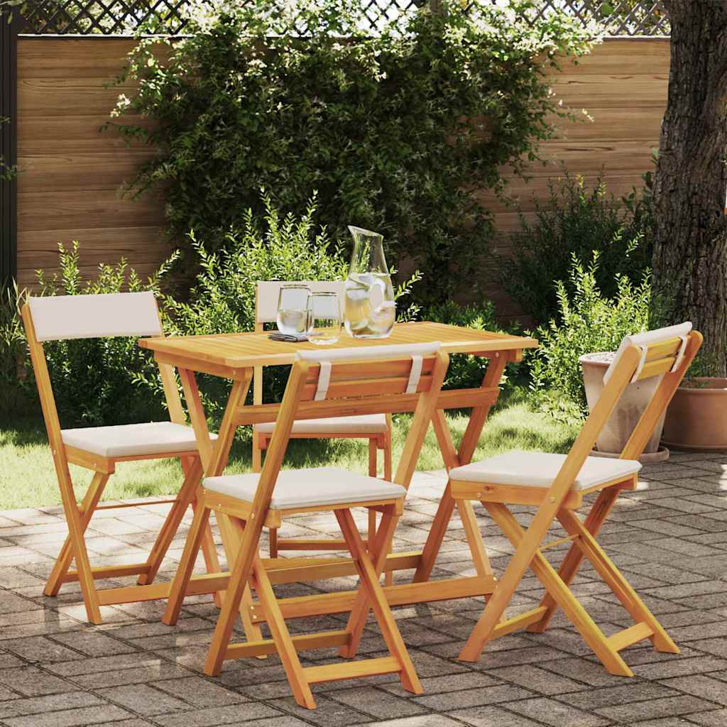 vidaXL Bistroset 5 pcs Olie Natuurlijk Massief Acacia Hout