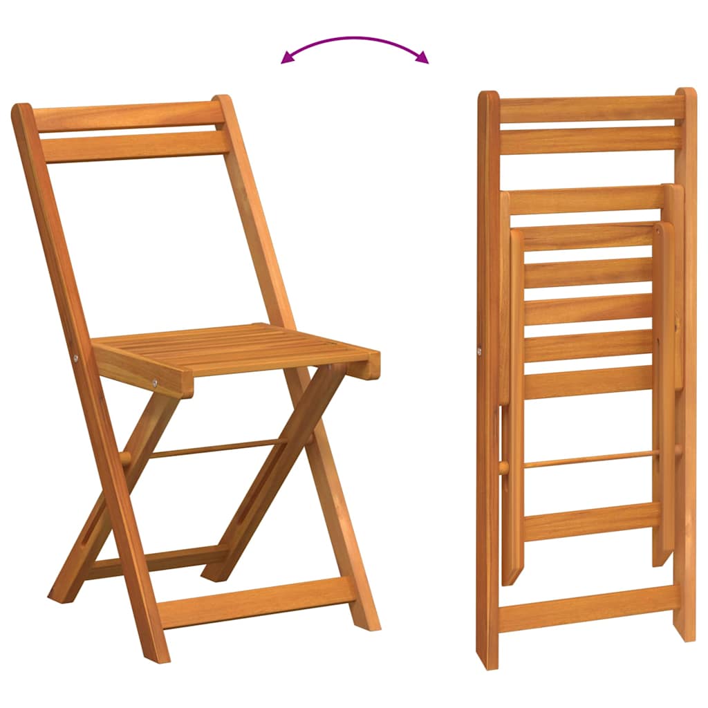 vidaXL Bistroset 3 pcs Olie Natuurlijk Massief Acacia Hout