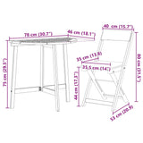 vidaXL Bistroset 3 pcs Olie Natuurlijk Massief Acacia Hout