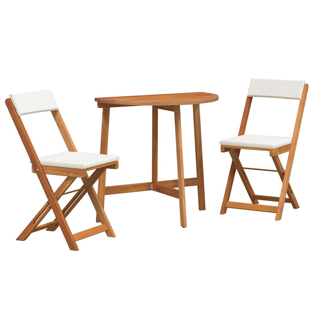 vidaXL Bistroset 3 pcs Olie Natuurlijk Massief Acacia Hout