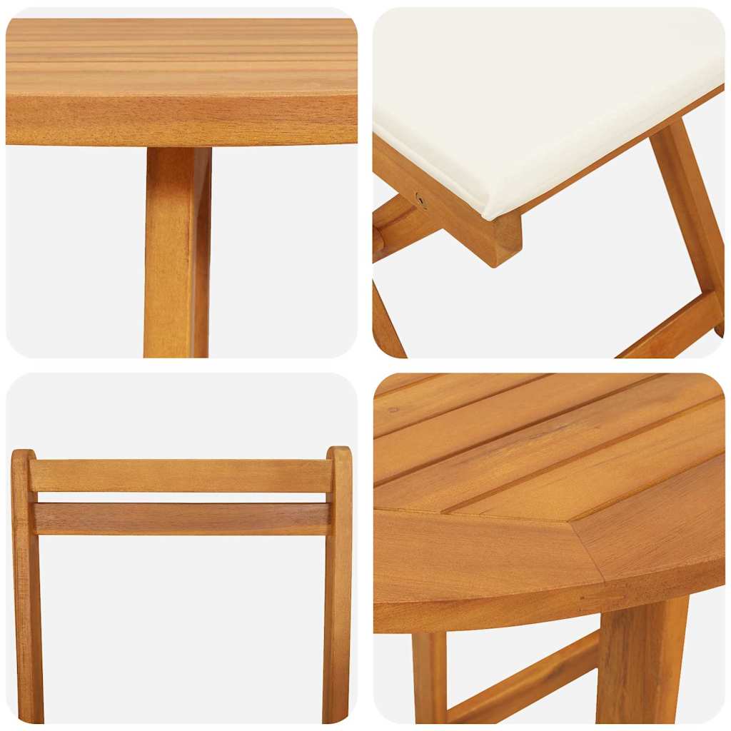 vidaXL Bistroset 3 pcs Olie Natuurlijk Massief Acacia Hout