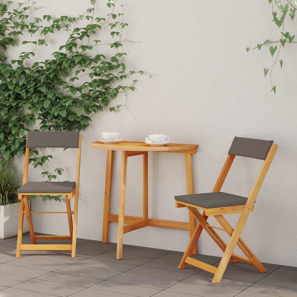 vidaXL Bistroset 3 pcs Olie Natuurlijk Massief Acacia Hout