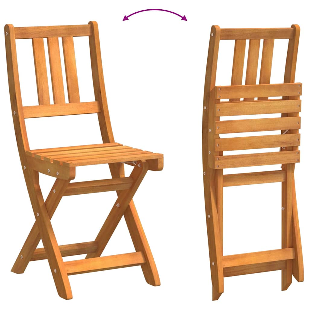vidaXL Bistroset 3 pcs Olie Natuurlijk Massief Acacia Hout