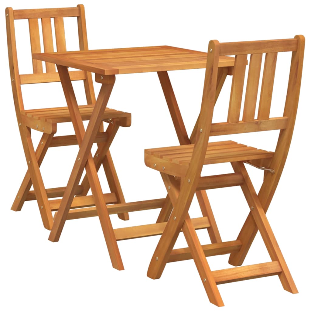 vidaXL Bistroset 3 pcs Olie Natuurlijk Massief Acacia Hout