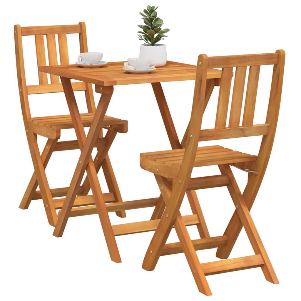vidaXL Bistroset 3 pcs Olie Natuurlijk Massief Acacia Hout