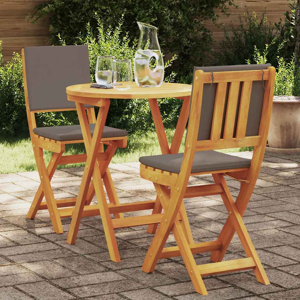 vidaXL Bistroset 3 pcs Olie Natuurlijk Massief Acacia Hout