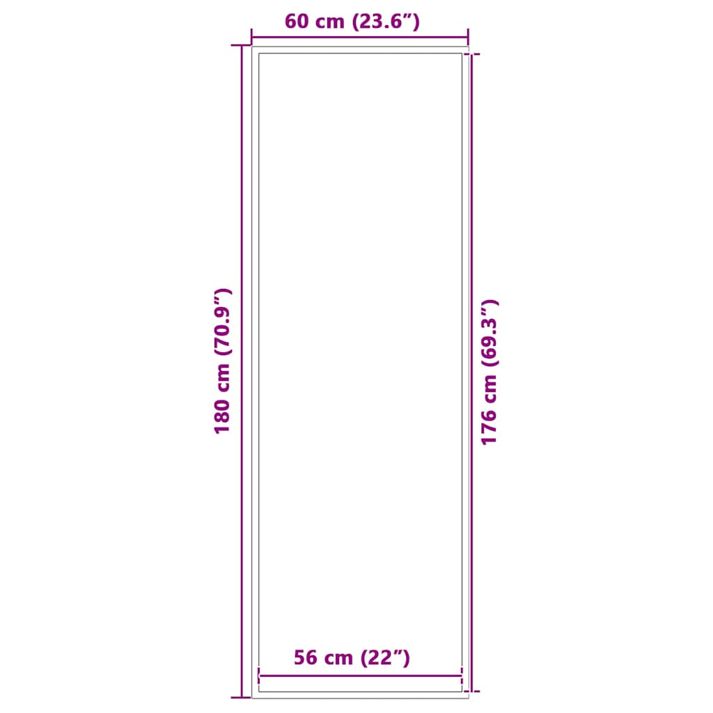 vidaXL Deurmat 40x60 cm zwart