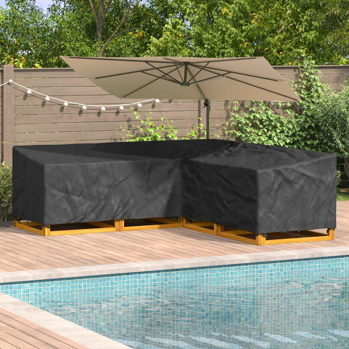 vidaXL Meubelbescherming Zwart 220 x 220 x 80 cm 210D Oxford stof