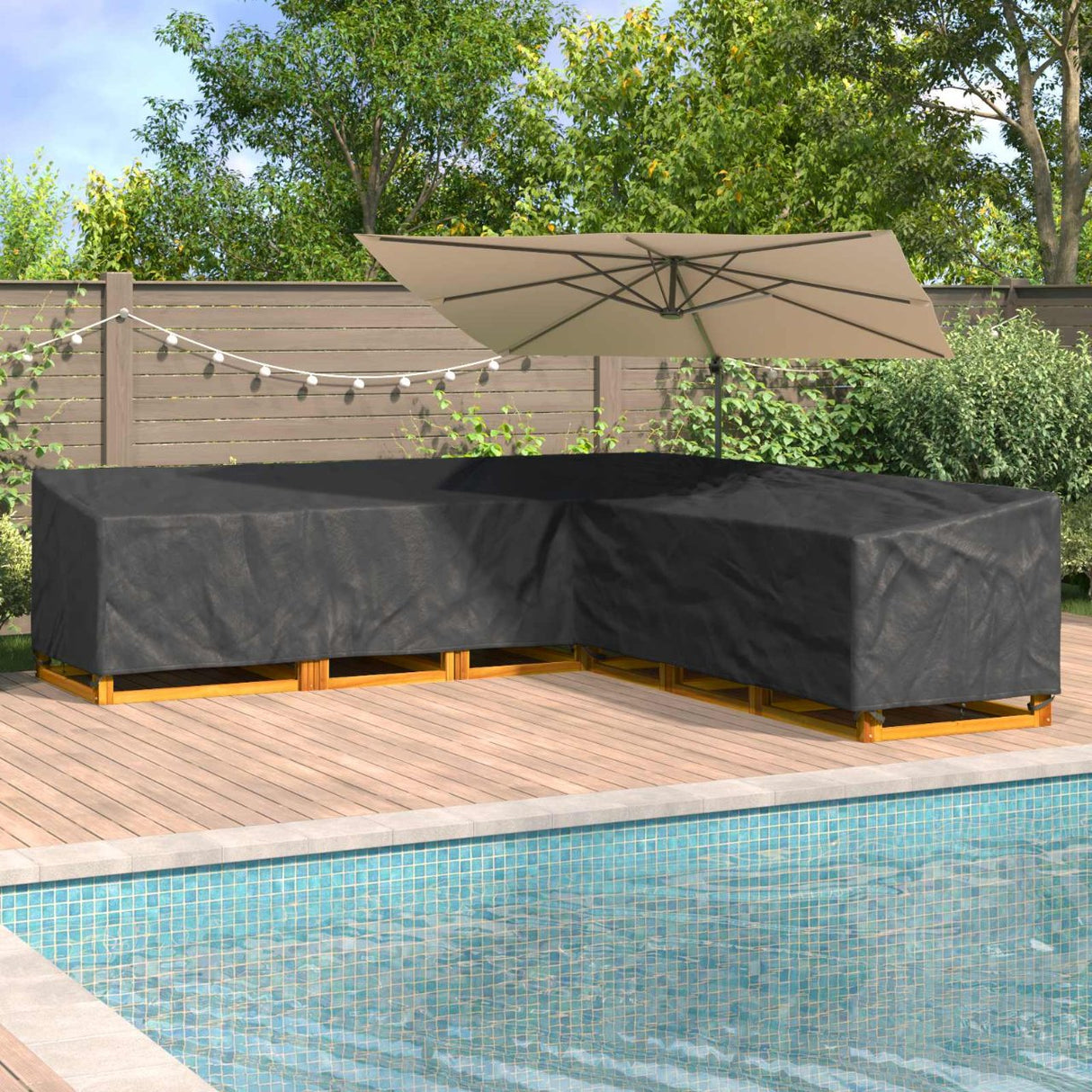 vidaXL Meubelbescherming Zwart 220 x 220 x 80 cm 210D Oxford stof