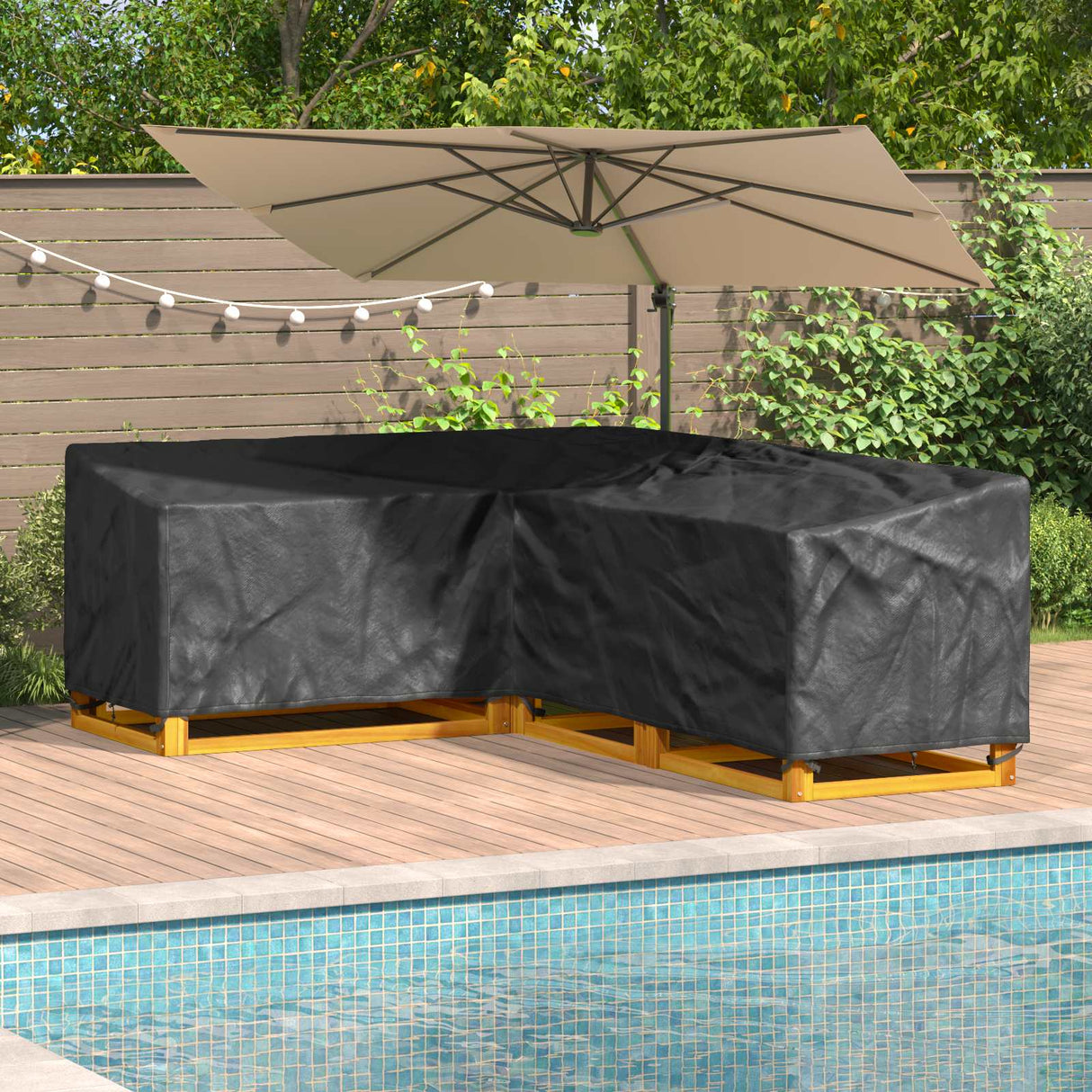 vidaXL Meubelbescherming Zwart 220 x 220 x 80 cm 210D Oxford stof