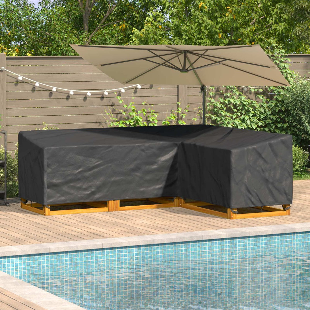vidaXL Meubelbescherming Zwart 220 x 220 x 80 cm 210D Oxford stof