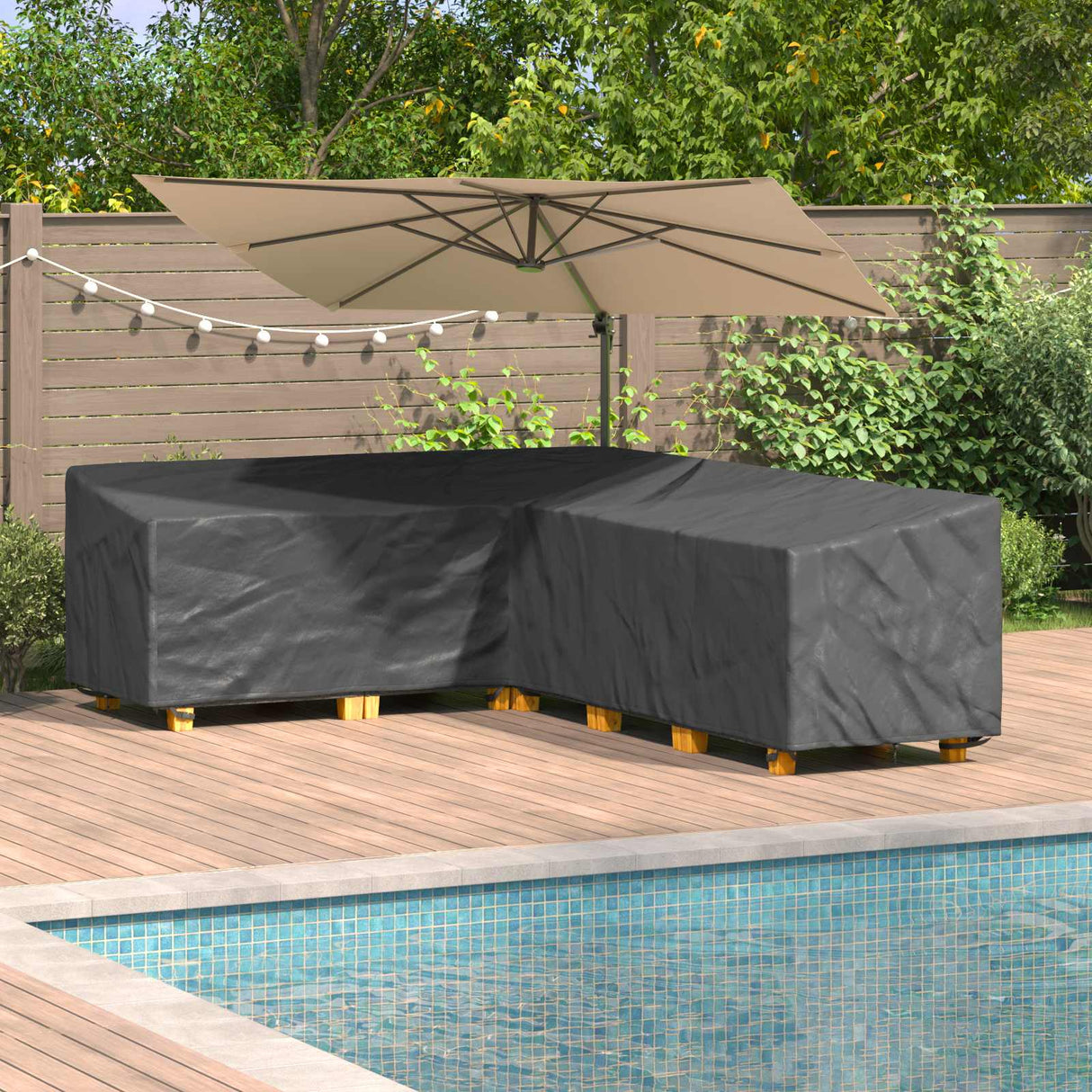 vidaXL Meubelbescherming Zwart 220 x 220 x 80 cm 210D Oxford stof