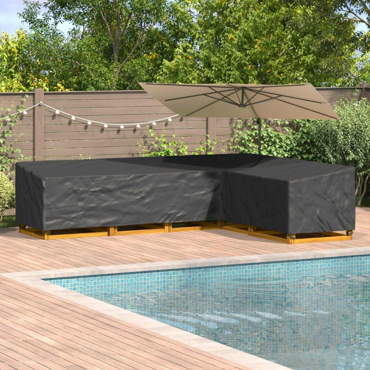 vidaXL Meubelbescherming Zwart 220 x 220 x 80 cm 210D Oxford stof