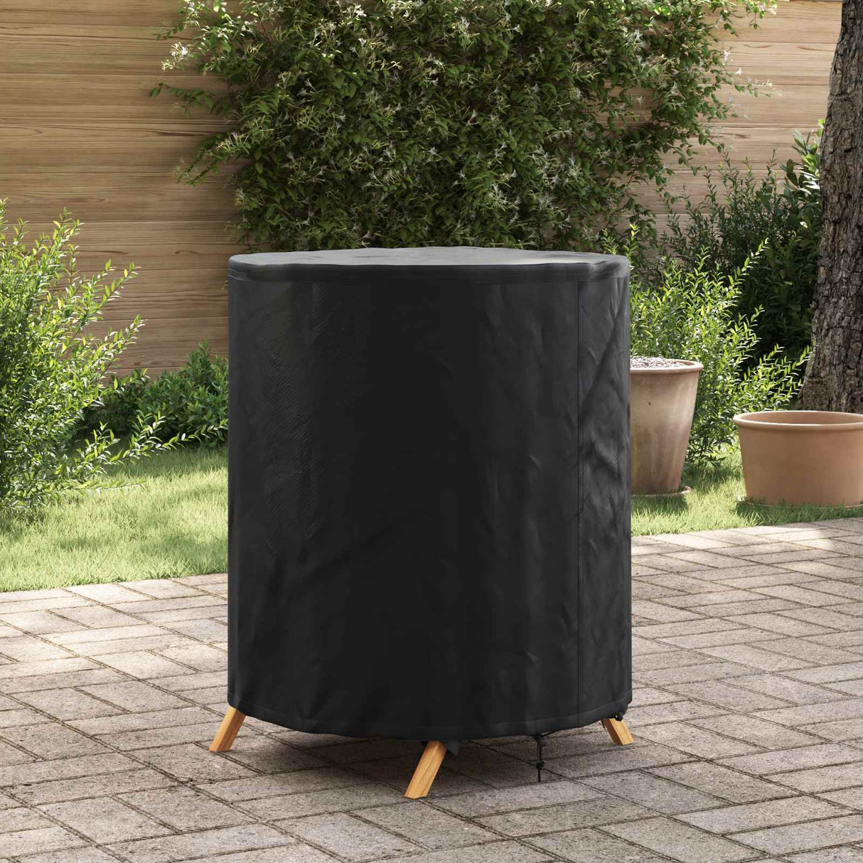 vidaXL Table de terrasse Effen Noir 62 x 62 x 70 cm Bois