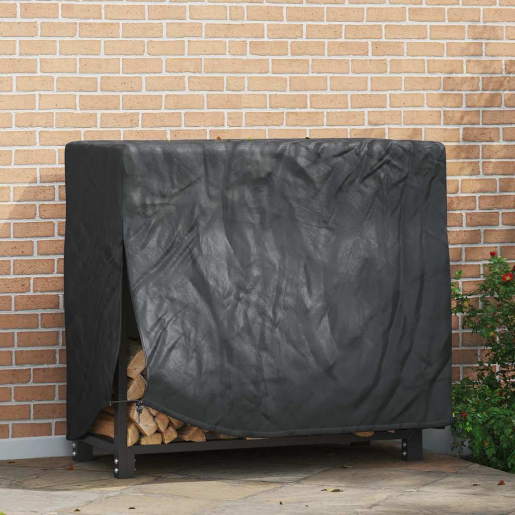 vidaXL Afdekhoes voor haardhoutrek Effen Zwart 61 x 122 x 106 cm Stof