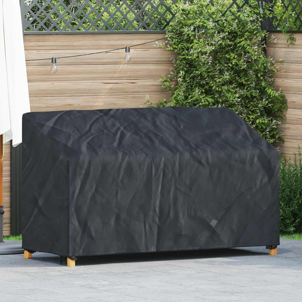 vidaXL Banc de jardin noir 134 x 70 x 65 / 94 cm 210D Oxford Stof