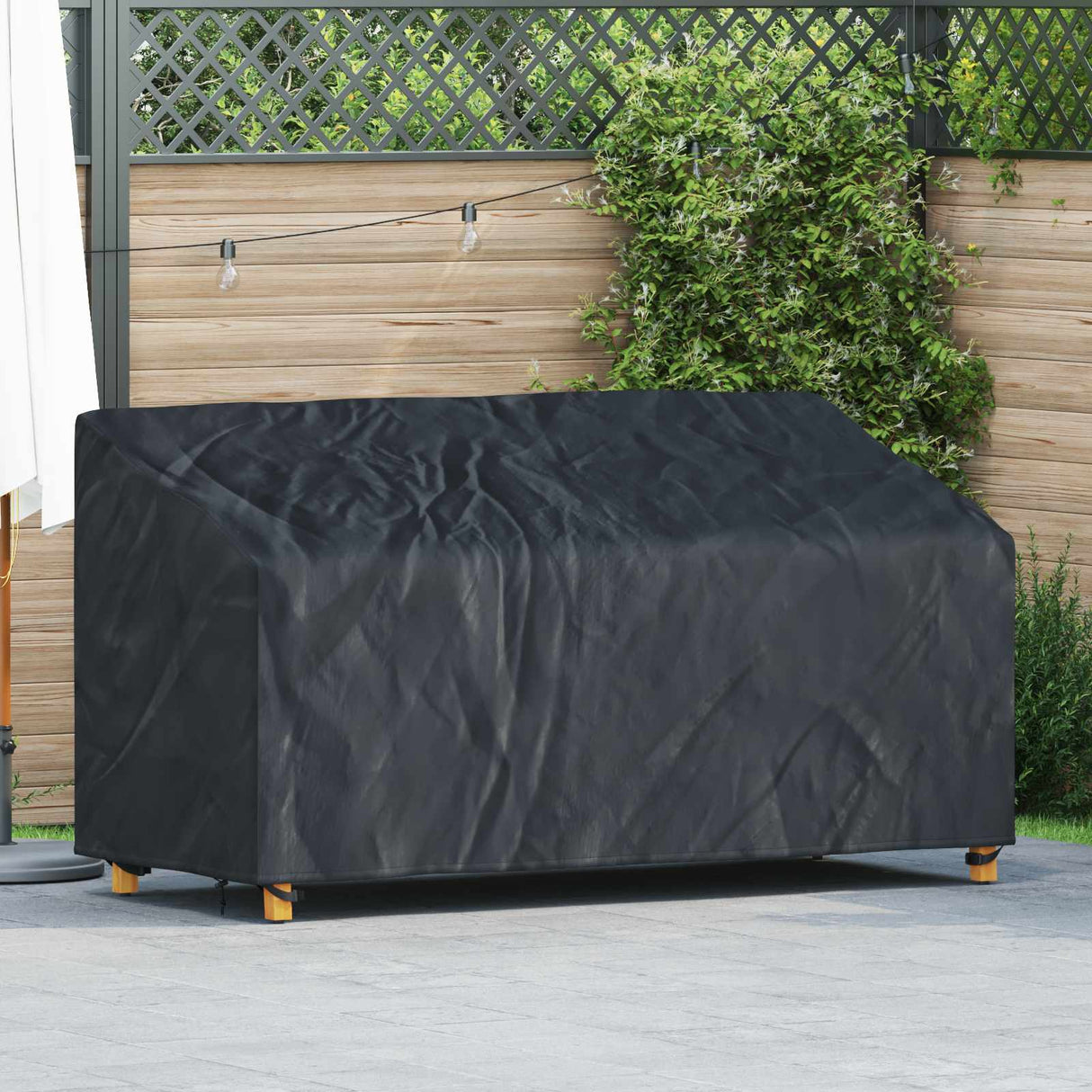vidaXL Banc de jardin noir 134 x 70 x 65 / 94 cm 210D Oxford Stof