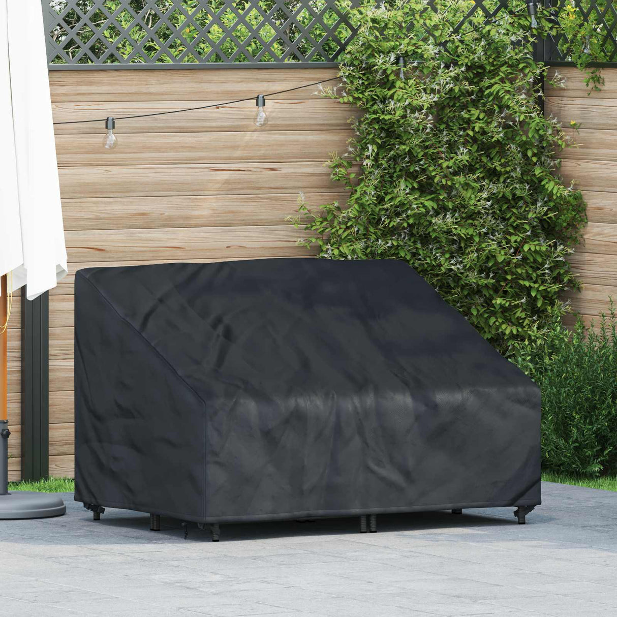 vidaXL Banc de jardin noir 134 x 70 x 65 / 94 cm 210D Oxford Stof