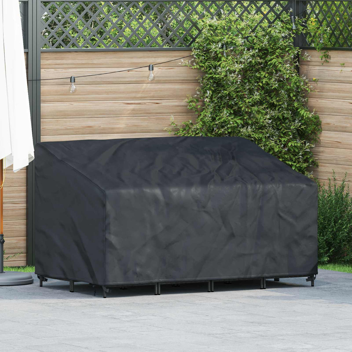vidaXL Banc de jardin noir 134 x 70 x 65 / 94 cm 210D Oxford Stof