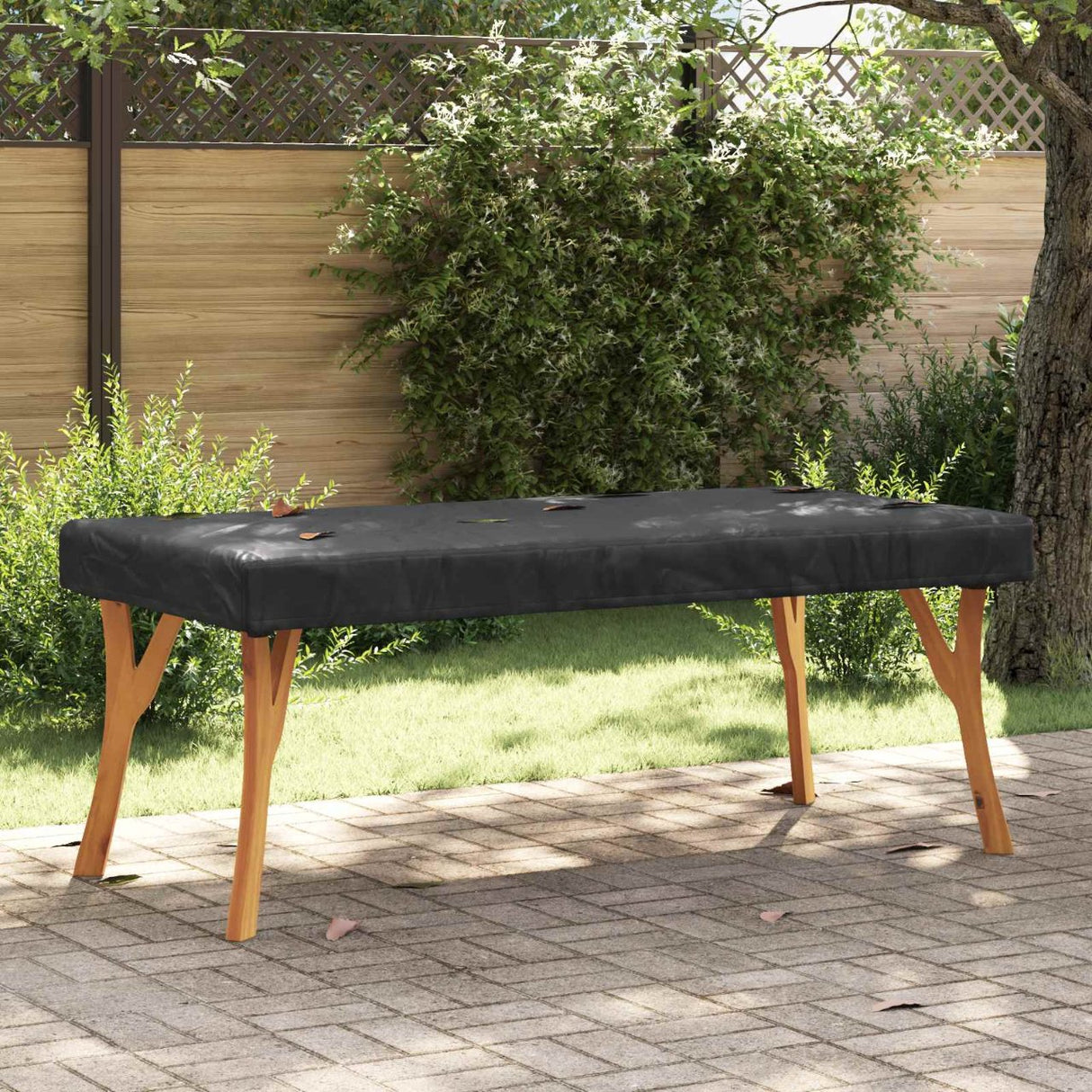 vidaXL Tafel Dekking Effen Zwart 122 x 72 x 15 cm Stof