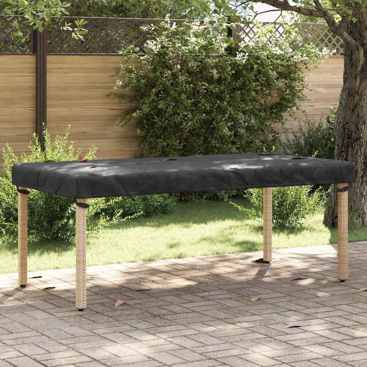 vidaXL Tafel Dekking Effen Zwart 122 x 72 x 15 cm Stof