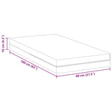 vidaXL Mattress White 80 x 200 cm Jacquard fabric