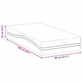 vidaXL Matras Wit en Grijs 80 x 160 cm Jacquard stof