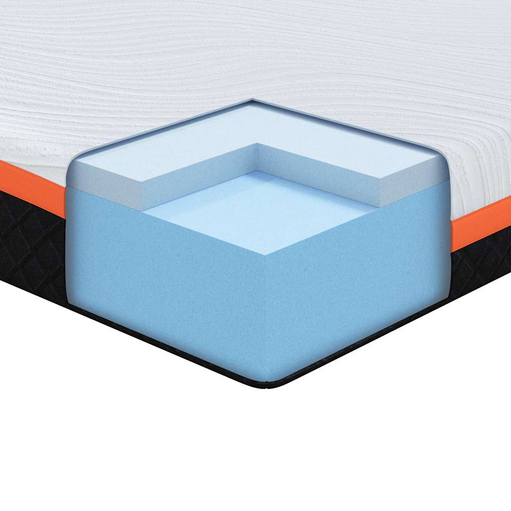 vidaXL Mattress White and Black 80 x 160 cm Jacquard fabric