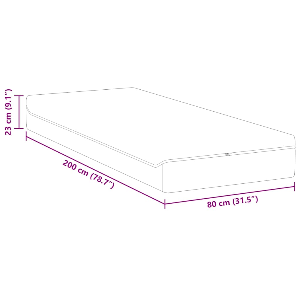 vidaXL Matras Wit en Grijs 80 x 160 cm Jacquard stof