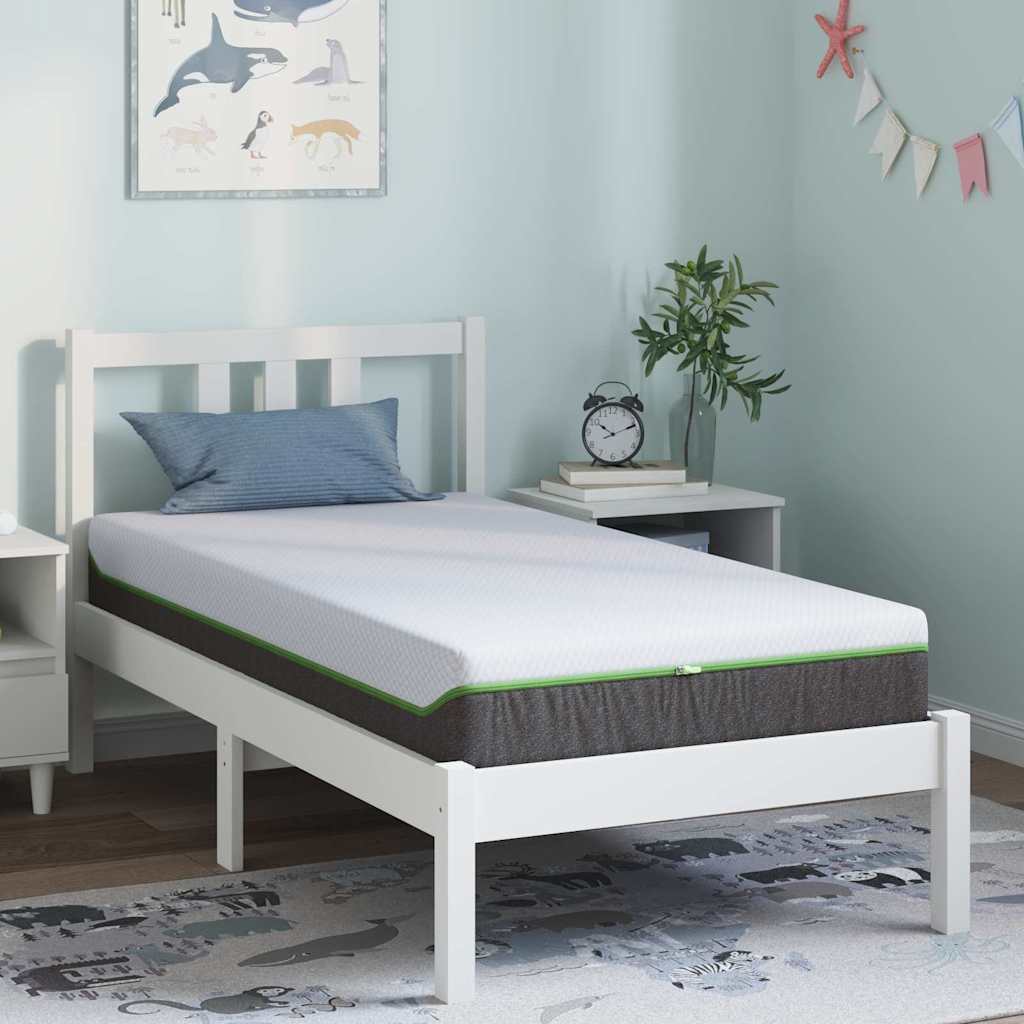 vidaXL Matras Wit en Grijs 80 x 160 cm Jacquard stof