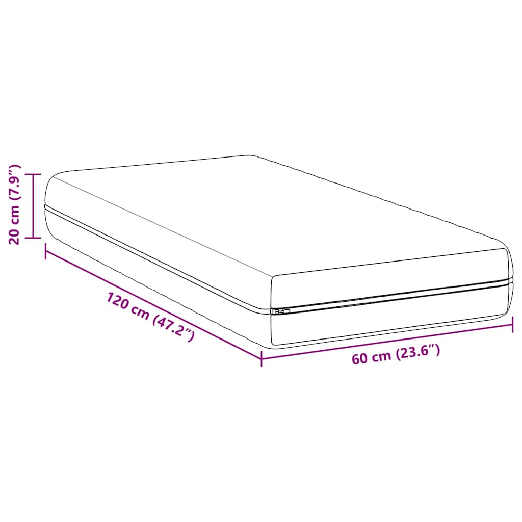 vidaXL Matras Wit 60 x 120 cm Pocketveer