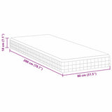 vidaXL Matras Wit en Grijs 70 x 200 cm Bonell Veer