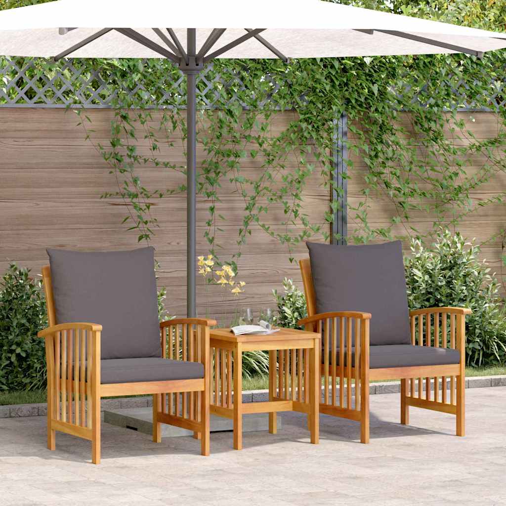 vidaXL 4-Piece Solid Acacia Wood Lounge Set